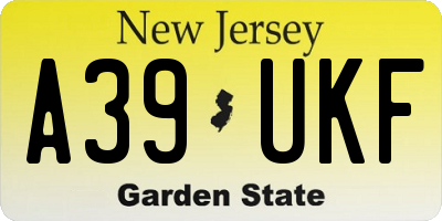 NJ license plate A39UKF
