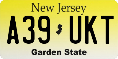 NJ license plate A39UKT