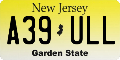 NJ license plate A39ULL