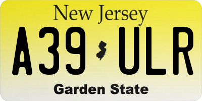 NJ license plate A39ULR