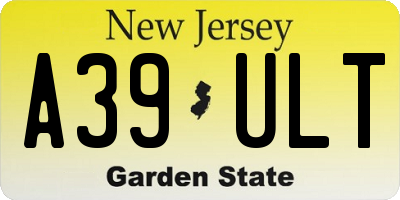 NJ license plate A39ULT