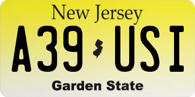NJ license plate A39USI