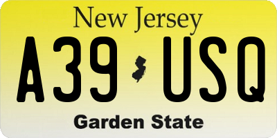 NJ license plate A39USQ
