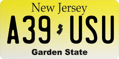 NJ license plate A39USU