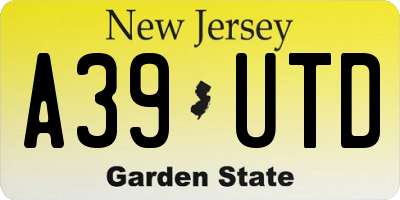 NJ license plate A39UTD