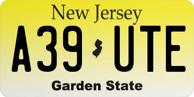 NJ license plate A39UTE