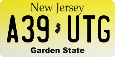 NJ license plate A39UTG