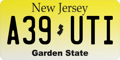 NJ license plate A39UTI