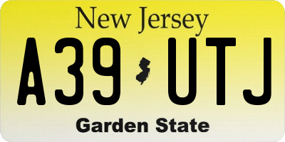 NJ license plate A39UTJ