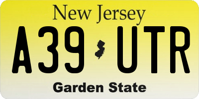 NJ license plate A39UTR
