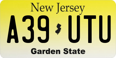 NJ license plate A39UTU