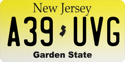 NJ license plate A39UVG