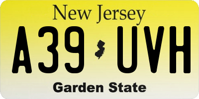 NJ license plate A39UVH