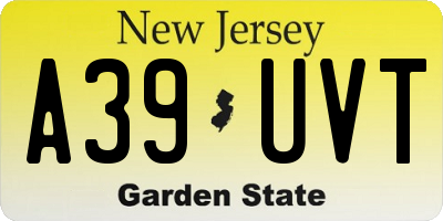 NJ license plate A39UVT