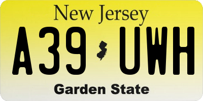 NJ license plate A39UWH