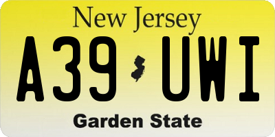 NJ license plate A39UWI