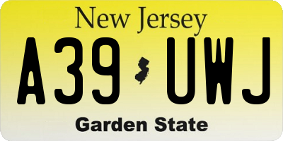 NJ license plate A39UWJ