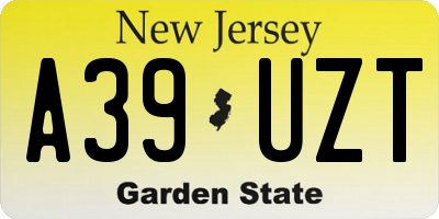 NJ license plate A39UZT