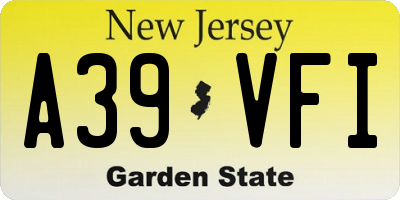 NJ license plate A39VFI