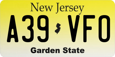 NJ license plate A39VFO