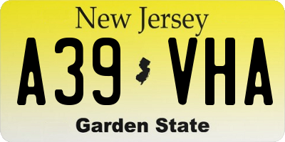 NJ license plate A39VHA