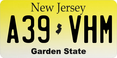 NJ license plate A39VHM
