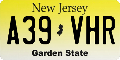 NJ license plate A39VHR