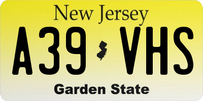 NJ license plate A39VHS