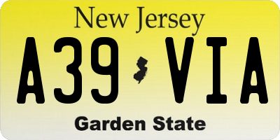 NJ license plate A39VIA