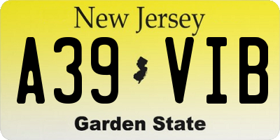 NJ license plate A39VIB