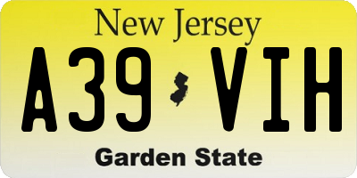 NJ license plate A39VIH