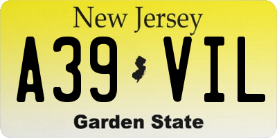 NJ license plate A39VIL