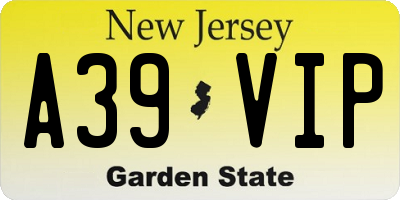 NJ license plate A39VIP