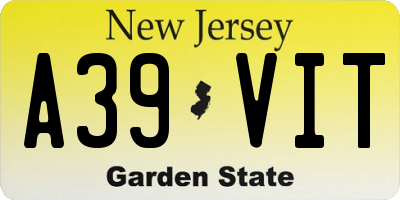 NJ license plate A39VIT