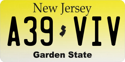 NJ license plate A39VIV