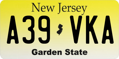 NJ license plate A39VKA