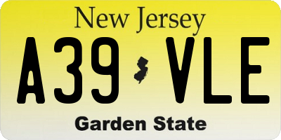 NJ license plate A39VLE