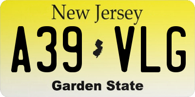 NJ license plate A39VLG