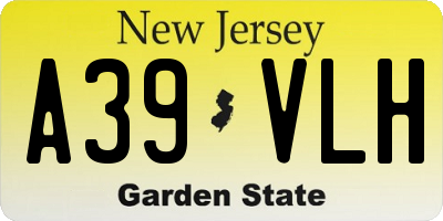 NJ license plate A39VLH