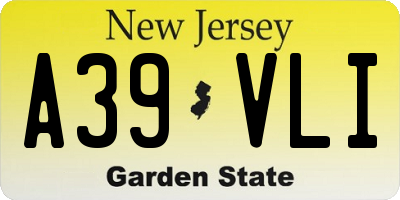 NJ license plate A39VLI
