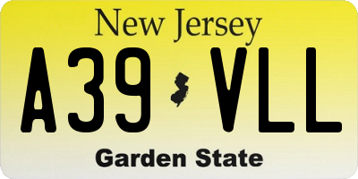 NJ license plate A39VLL
