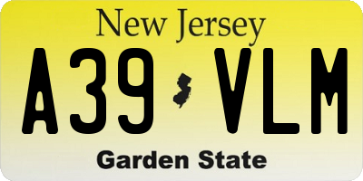 NJ license plate A39VLM