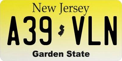 NJ license plate A39VLN