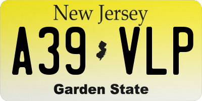 NJ license plate A39VLP