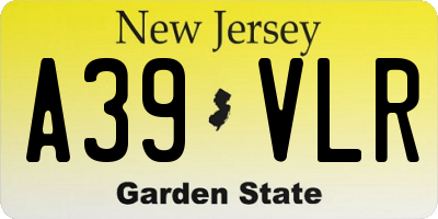 NJ license plate A39VLR