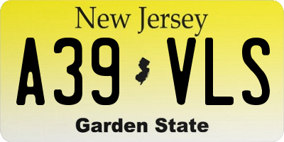 NJ license plate A39VLS