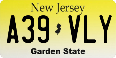 NJ license plate A39VLY