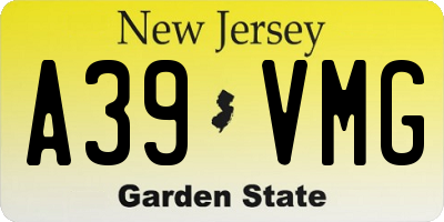 NJ license plate A39VMG