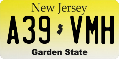 NJ license plate A39VMH