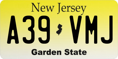 NJ license plate A39VMJ